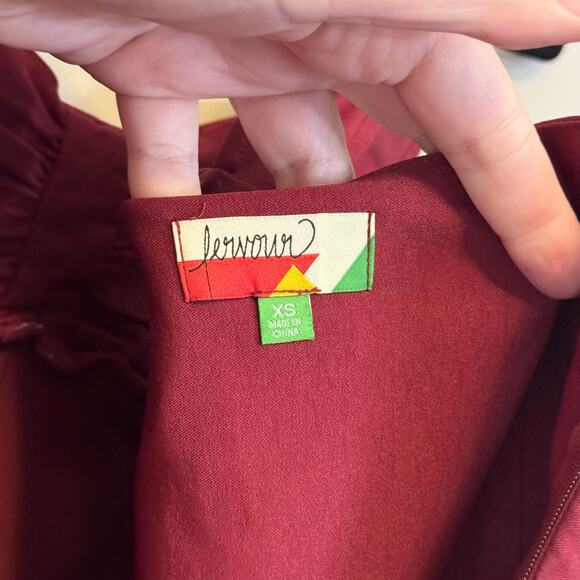 Fervour ModCloth Mini Dress XS Red Corset Sheath Ruched Fitted Evening Party - Picture 6 of 7